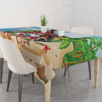 Hawaii Santa Parrot Christmas Tablecloth Summer Vibe - Wonder Print Shop