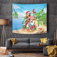 Hawaii Santa Parrot Christmas Tapestry Summer Vibe - Wonder Print Shop