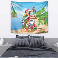 Hawaii Santa Parrot Christmas Tapestry Summer Vibe - Wonder Print Shop