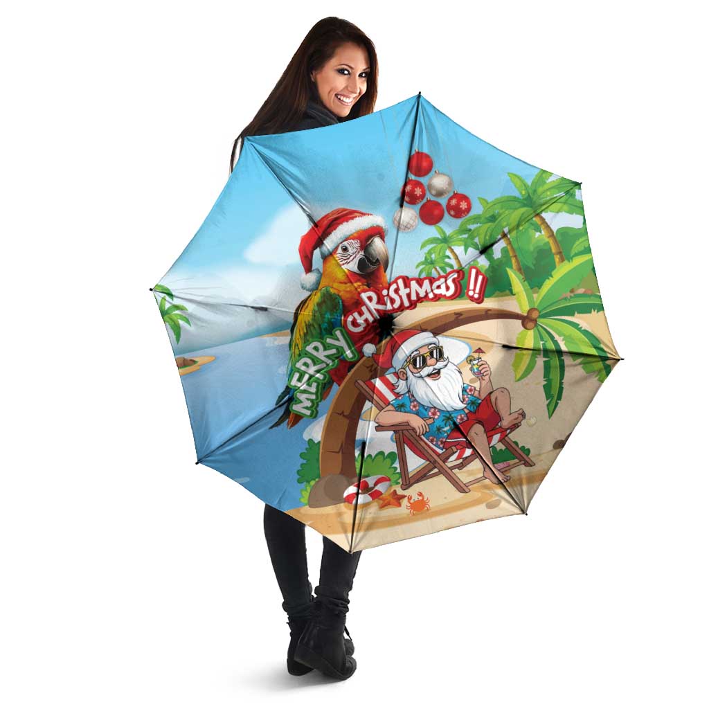 Hawaii Santa Parrot Christmas Umbrella Summer Vibe - Wonder Print Shop