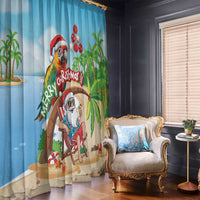 Hawaii Santa Parrot Christmas Window Curtain Summer Vibe - Wonder Print Shop