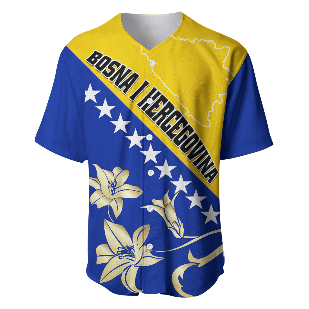 Bosnia and Herzegovina Independence Day Baseball Jersey Bosna i Hercegovina Lily - Wonder Print Shop