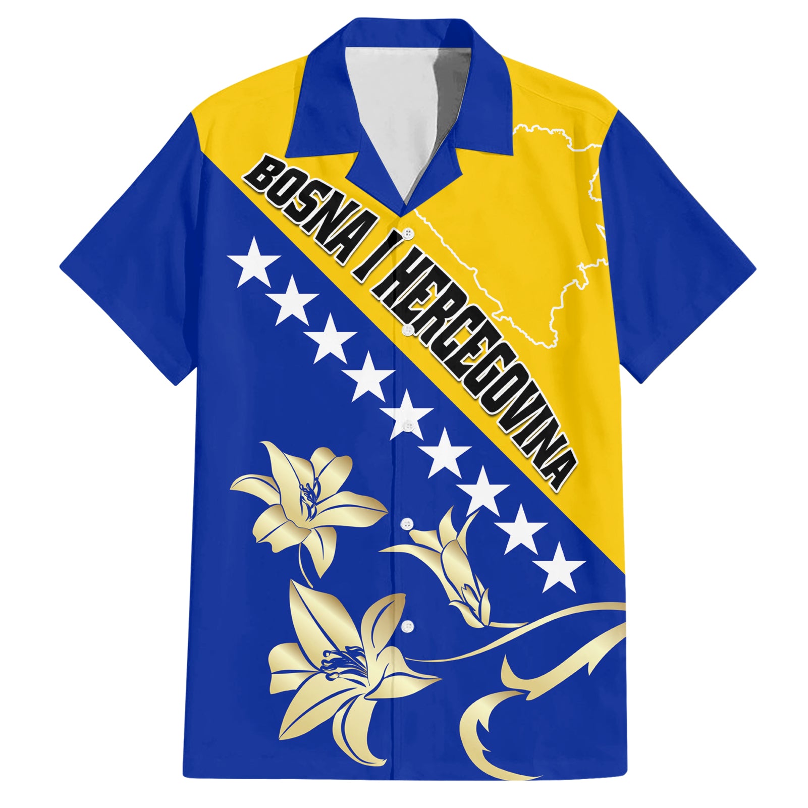 Bosnia and Herzegovina Independence Day Hawaiian Shirt Bosna i Hercegovina Lily - Wonder Print Shop