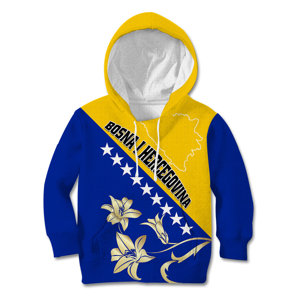 Bosnia and Herzegovina Independence Day Kid Hoodie Bosna i Hercegovina Lily - Wonder Print Shop