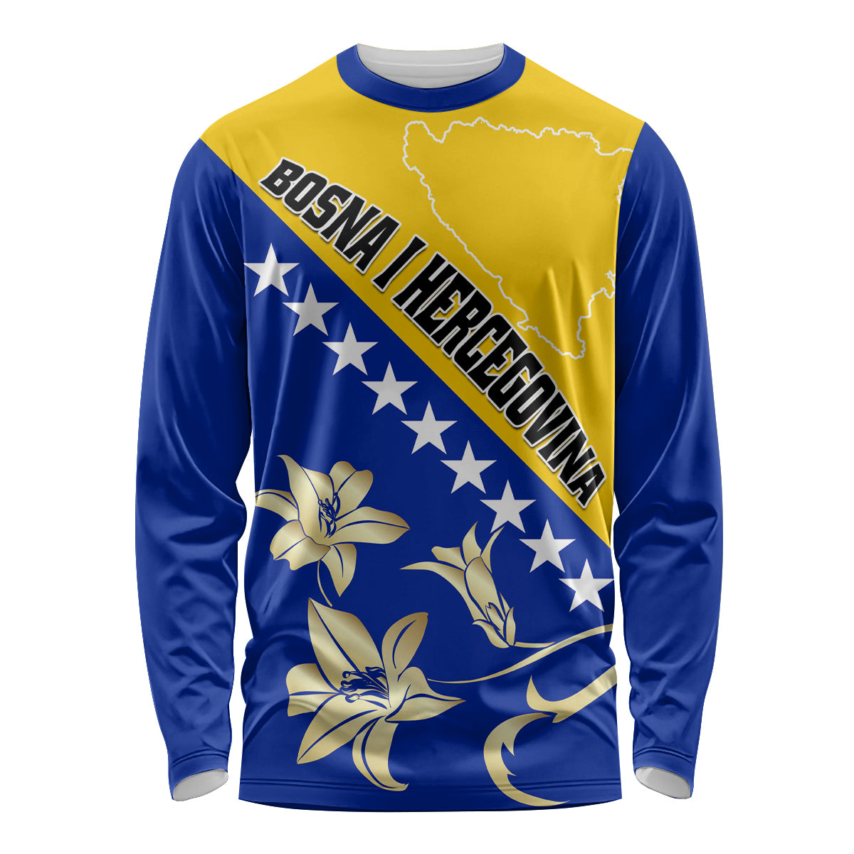 Bosnia and Herzegovina Independence Day Long Sleeve Shirt Bosna i Hercegovina Lily - Wonder Print Shop