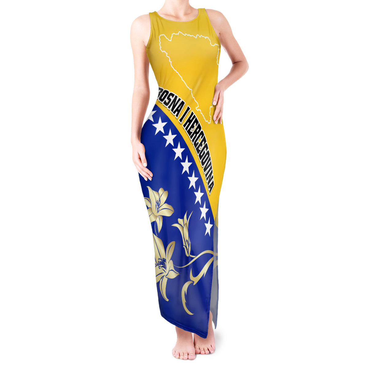 Bosnia and Herzegovina Independence Day Tank Maxi Dress Bosna i Hercegovina Lily - Wonder Print Shop