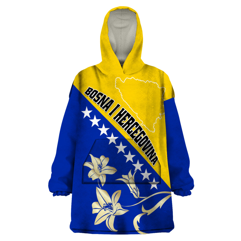 Bosnia and Herzegovina Independence Day Wearable Blanket Hoodie Bosna i Hercegovina Lily - Wonder Print Shop