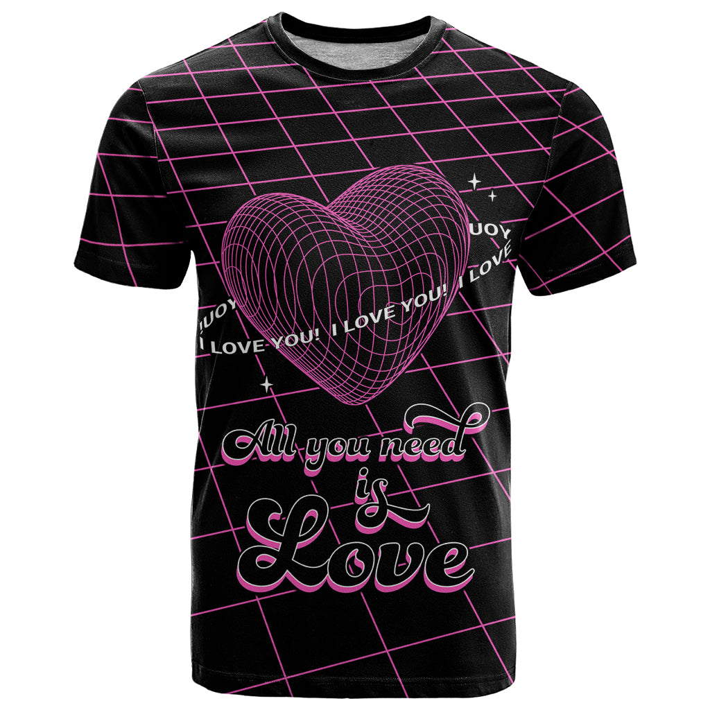 All You Need is Love Valentine Day T Shirt Geometry Wireframe Style