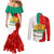 Bulgaria Liberation Day Couples Matching Mermaid Dress and Long Sleeve Button Shirt Lion With Rose Flag Style