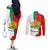 Bulgaria Liberation Day Couples Matching Off The Shoulder Long Sleeve Dress and Long Sleeve Button Shirt Lion With Rose Flag Style