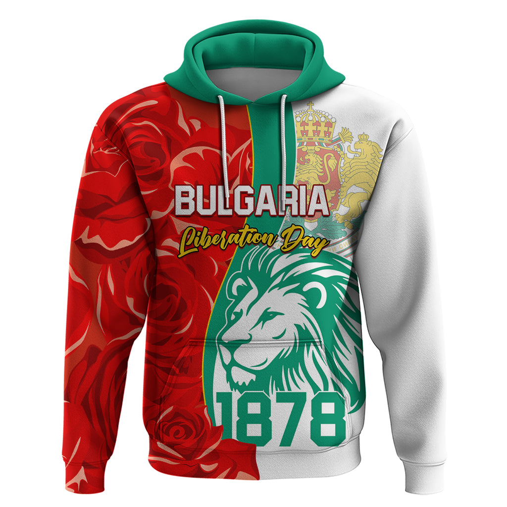 Bulgaria Liberation Day Hoodie Lion With Rose Flag Style - Wonder Print Shop