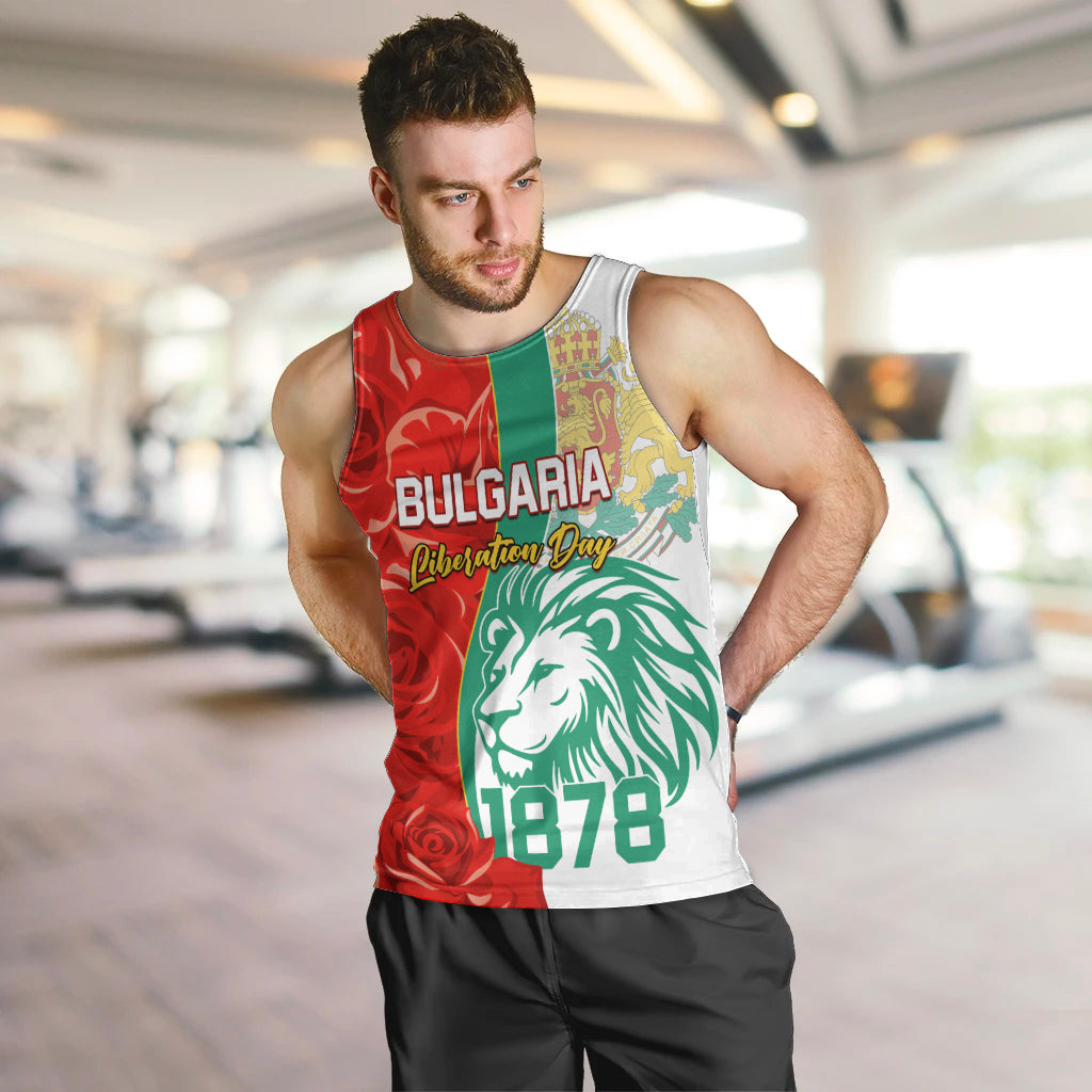 Bulgaria Liberation Day Men Tank Top Lion With Rose Flag Style - Wonder Print Shop