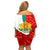 Bulgaria Liberation Day Off Shoulder Short Dress Lion With Rose Flag Style - Wonder Print Shop