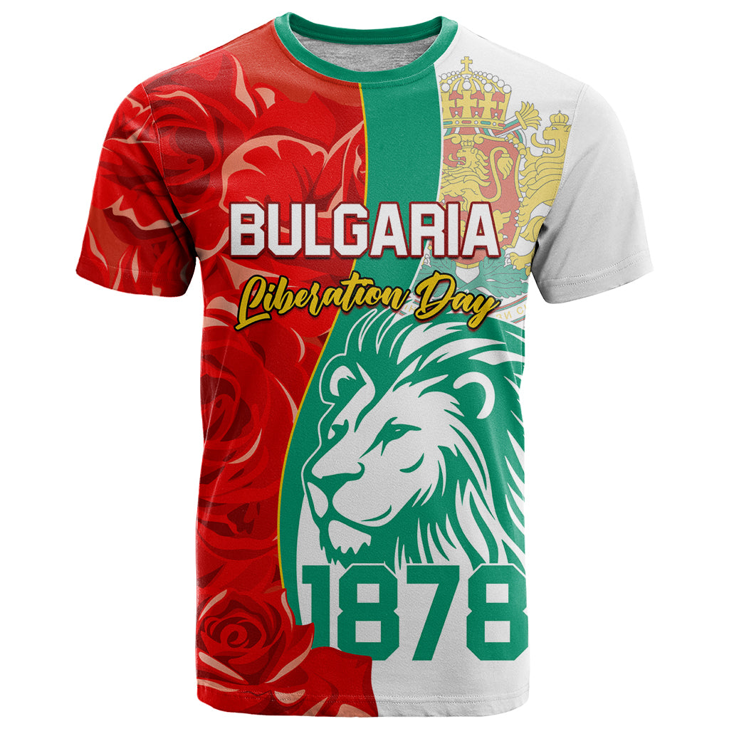 Bulgaria Liberation Day T Shirt Lion With Rose Flag Style - Wonder Print Shop