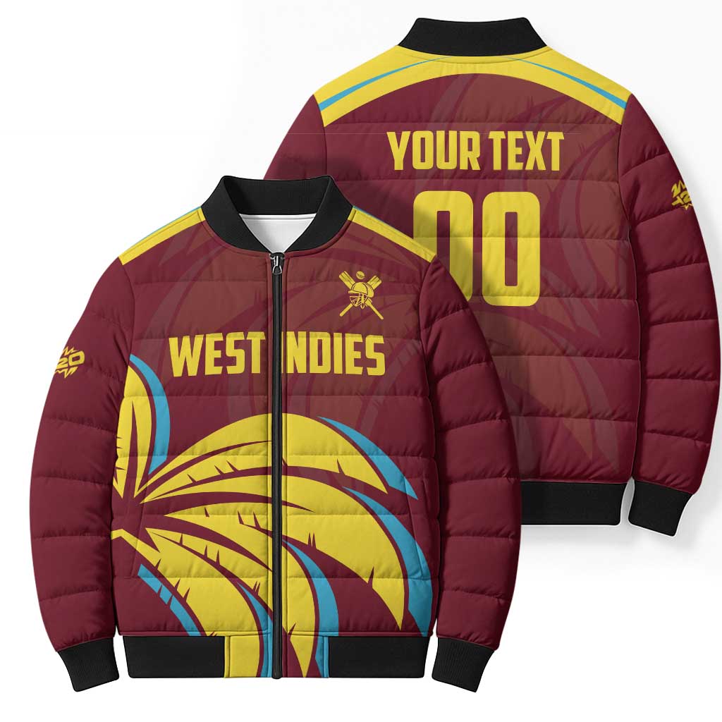 Custom Cricket 2026 West Indies Bomber Puffer Jacket Windies Go Champions