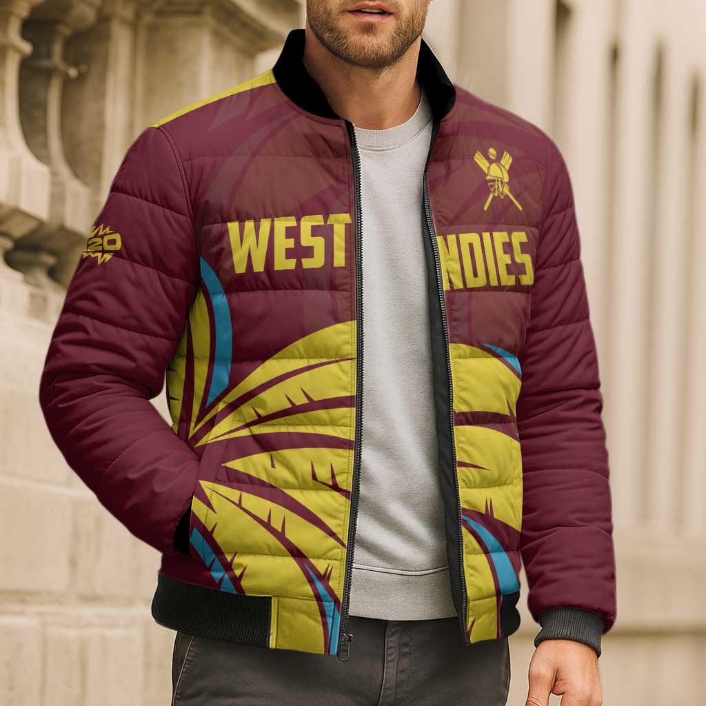 Custom Cricket 2026 West Indies Bomber Puffer Jacket Windies Go Champions