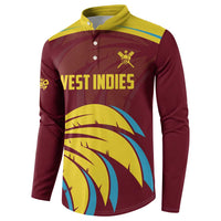 Custom Cricket 2026 West Indies Button Sweatshirt Windies Go Champions