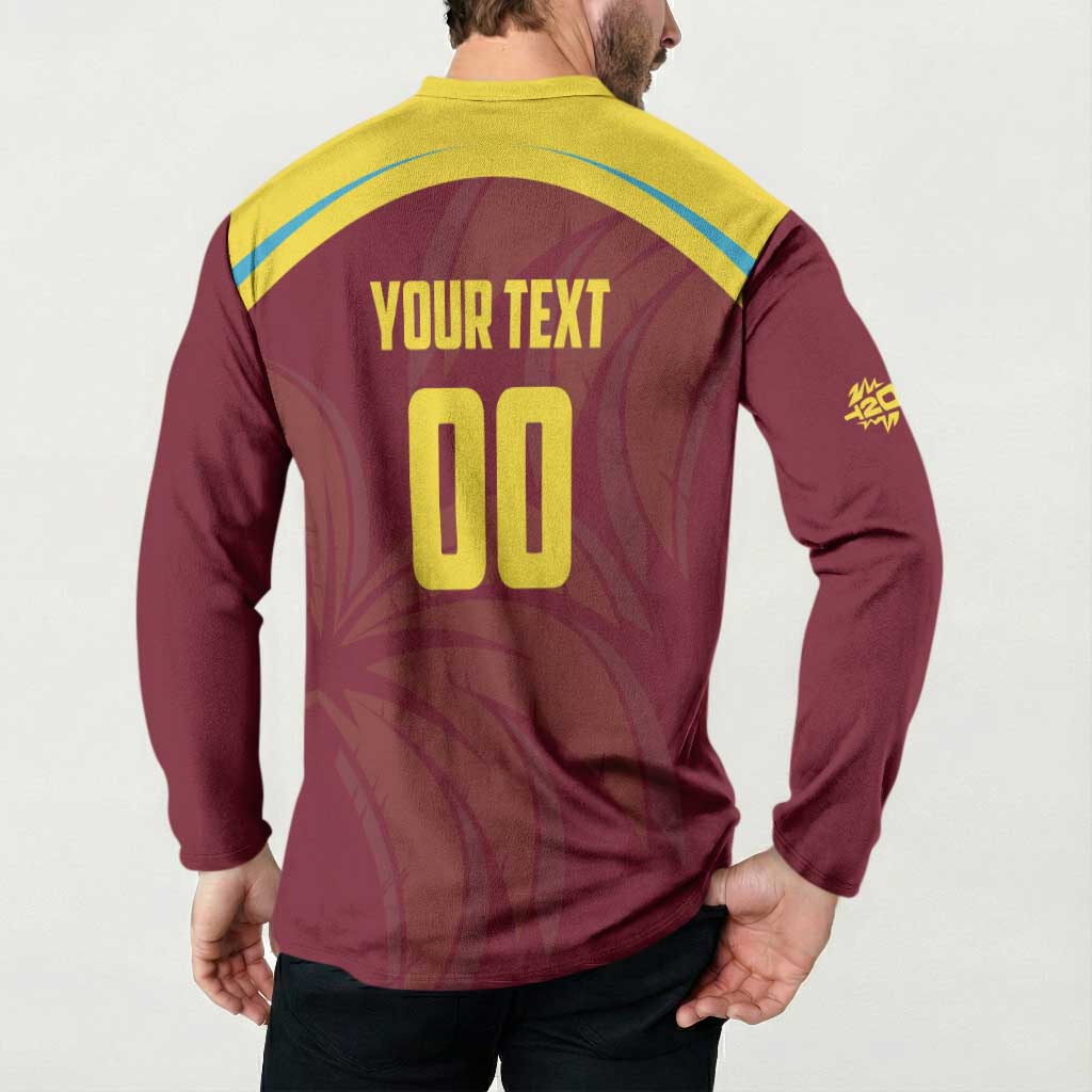 Custom Cricket 2026 West Indies Button Sweatshirt Windies Go Champions