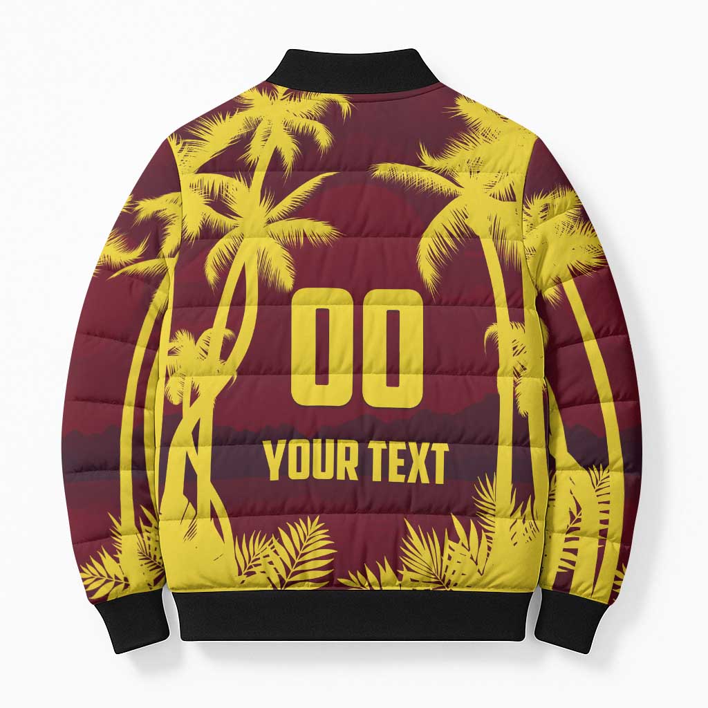 Custom Cricket 2026 West Indies Bomber Puffer Jacket WI Tropical Version