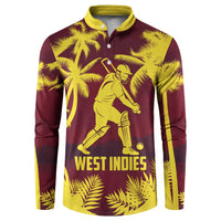 Custom Cricket 2026 West Indies Button Sweatshirt WI Tropical Version