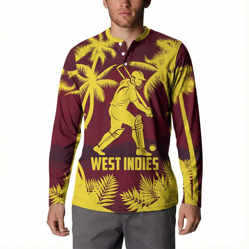 Custom Cricket 2026 West Indies Button Sweatshirt WI Tropical Version