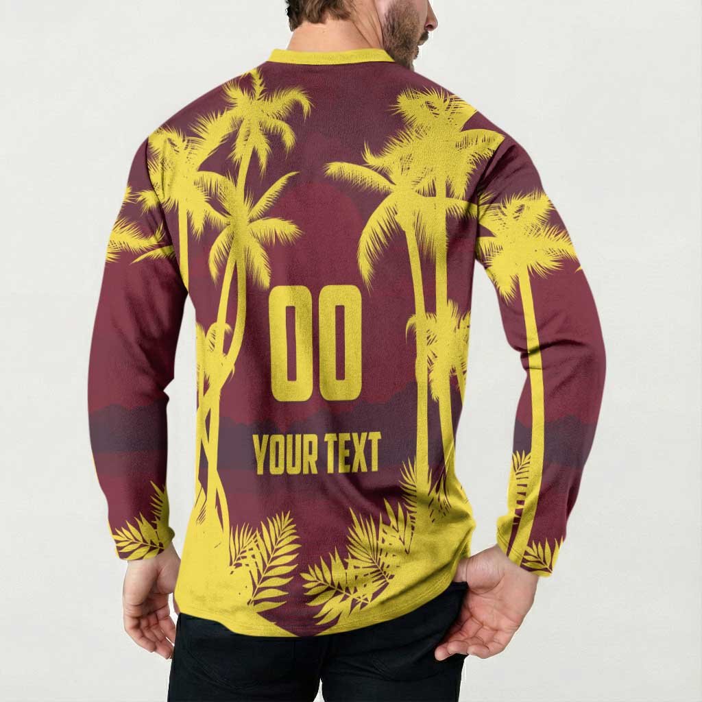 Custom Cricket 2026 West Indies Button Sweatshirt WI Tropical Version
