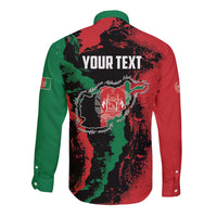 Personalized Afghanistan Long Sleeve Button Shirt Grunge Style
