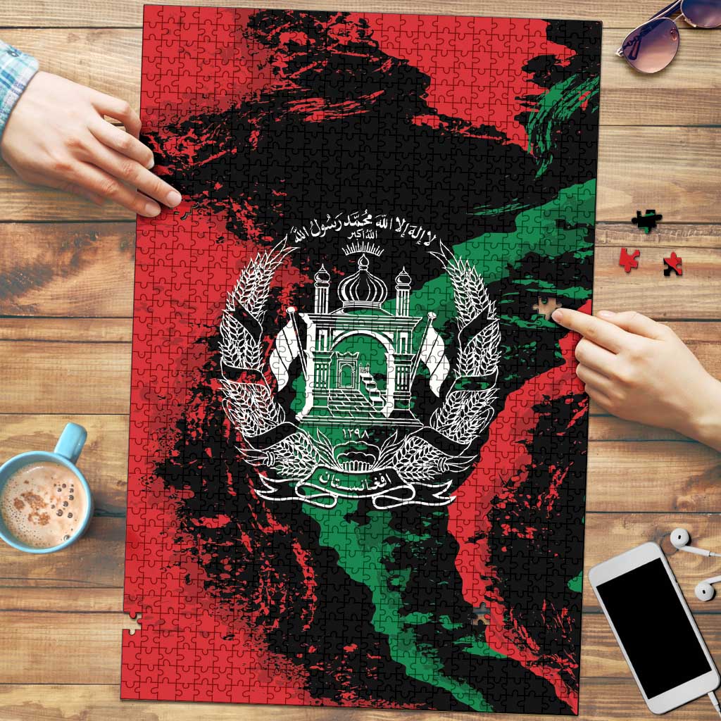 Afghanistan Puzzle Grunge Style