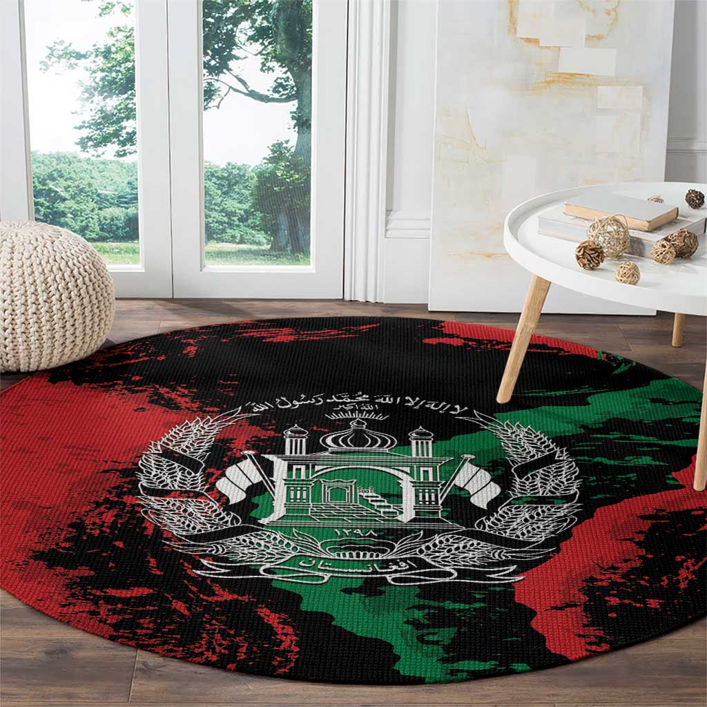 Afghanistan Round Carpet Grunge Style