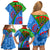 International Romani Day 2024 Family Matching Off Shoulder Short Dress and Hawaiian Shirt Gypsy Pattern Tribal - Wonder Print Shop