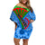 International Romani Day 2024 Family Matching Off Shoulder Short Dress and Hawaiian Shirt Gypsy Pattern Tribal - Wonder Print Shop