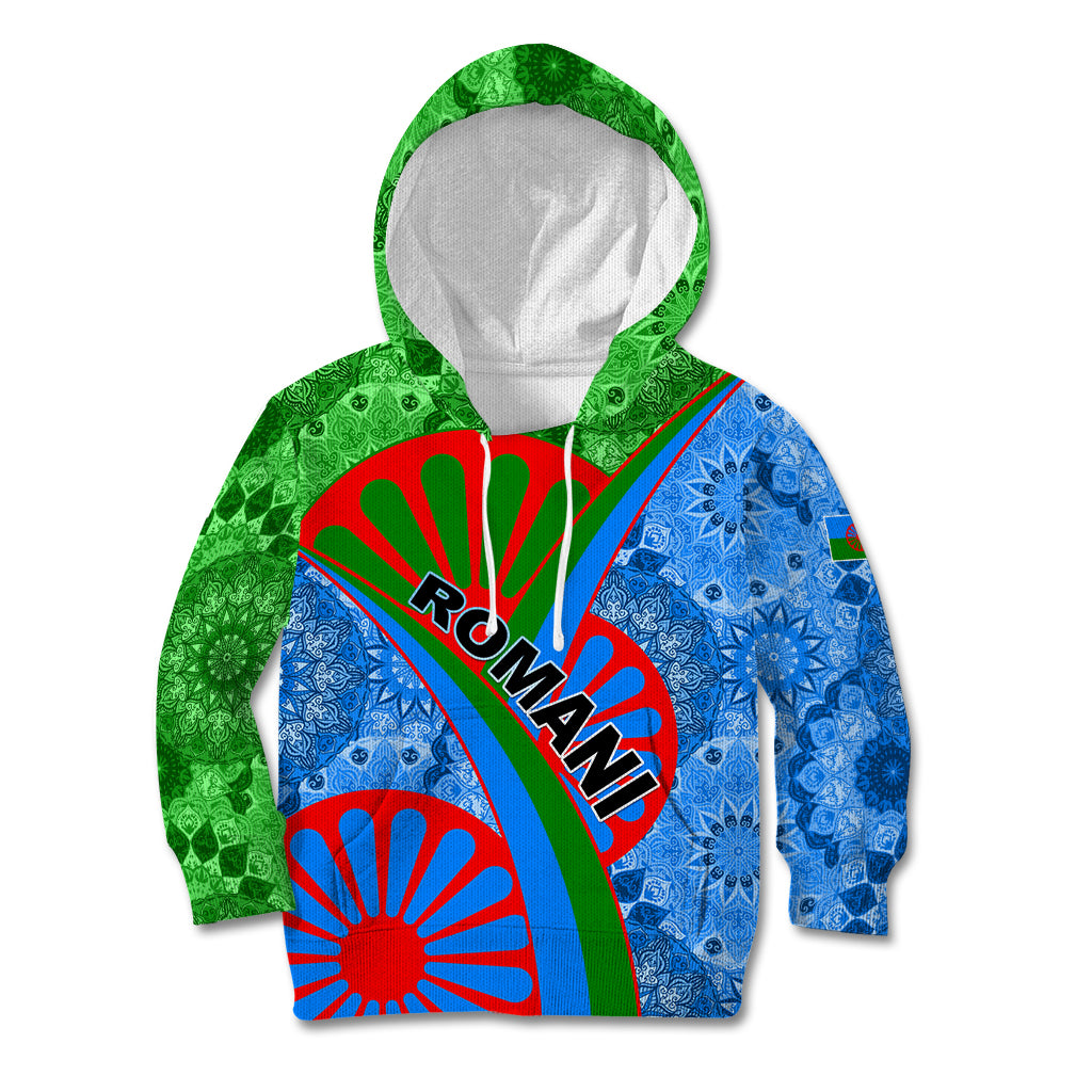 International Romani Day 2024 Kid Hoodie Gypsy Pattern Tribal - Wonder Print Shop