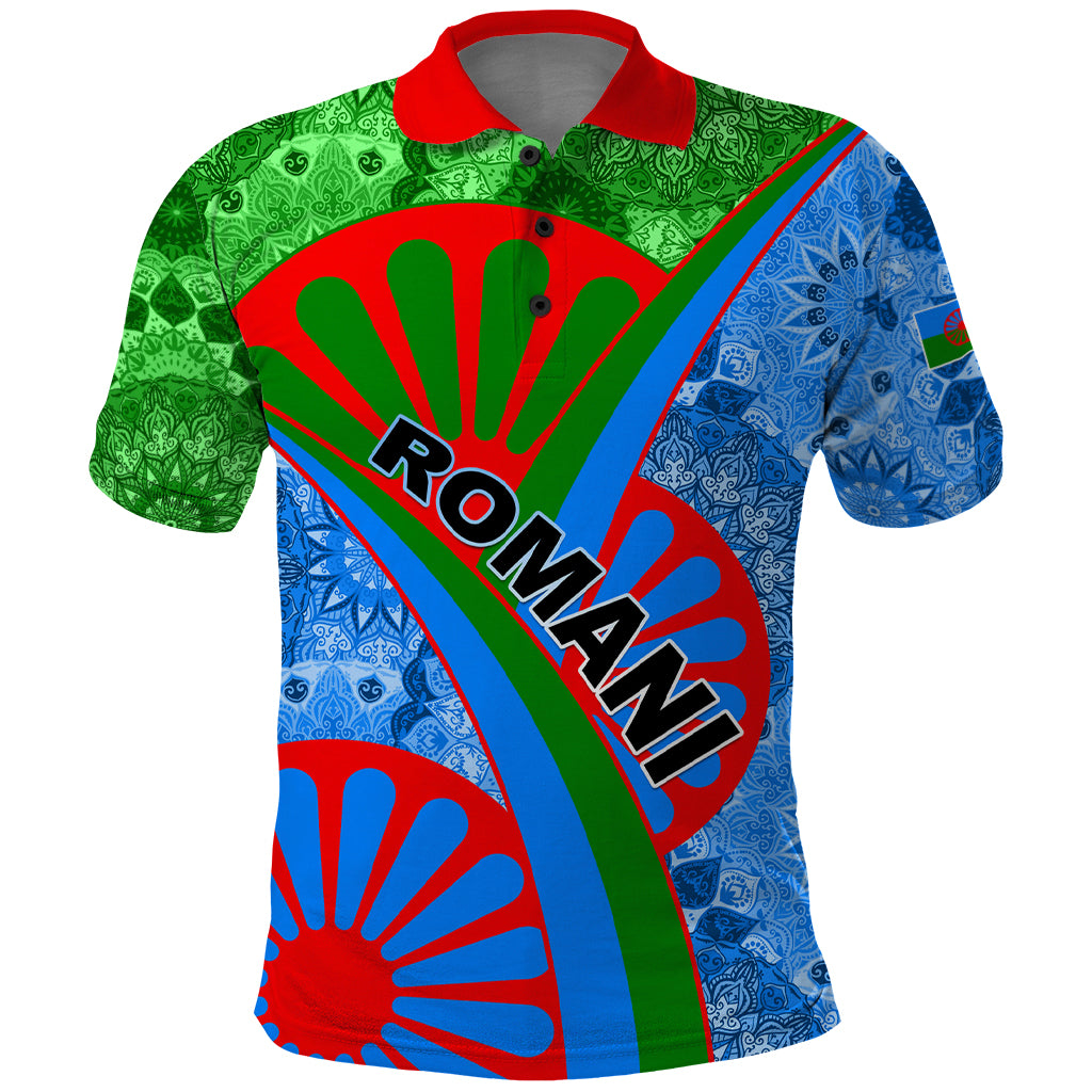 International Romani Day 2024 Polo Shirt Gypsy Pattern Tribal - Wonder Print Shop