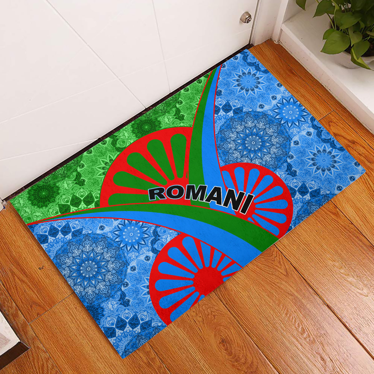 International Romani Day 2024 Rubber Doormat Gypsy Pattern Tribal - Wonder Print Shop