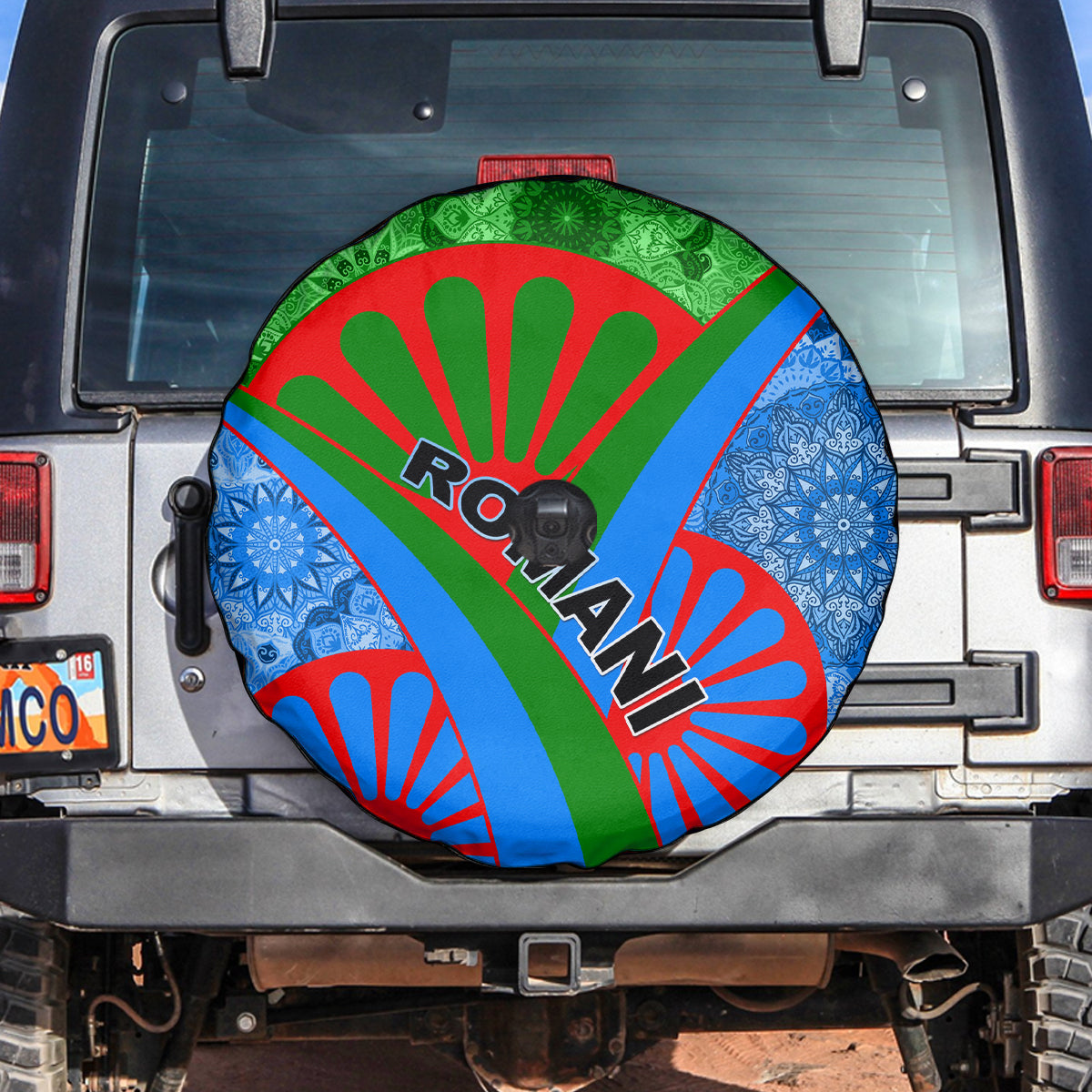 International Romani Day 2024 Spare Tire Cover Gypsy Pattern Tribal - Wonder Print Shop