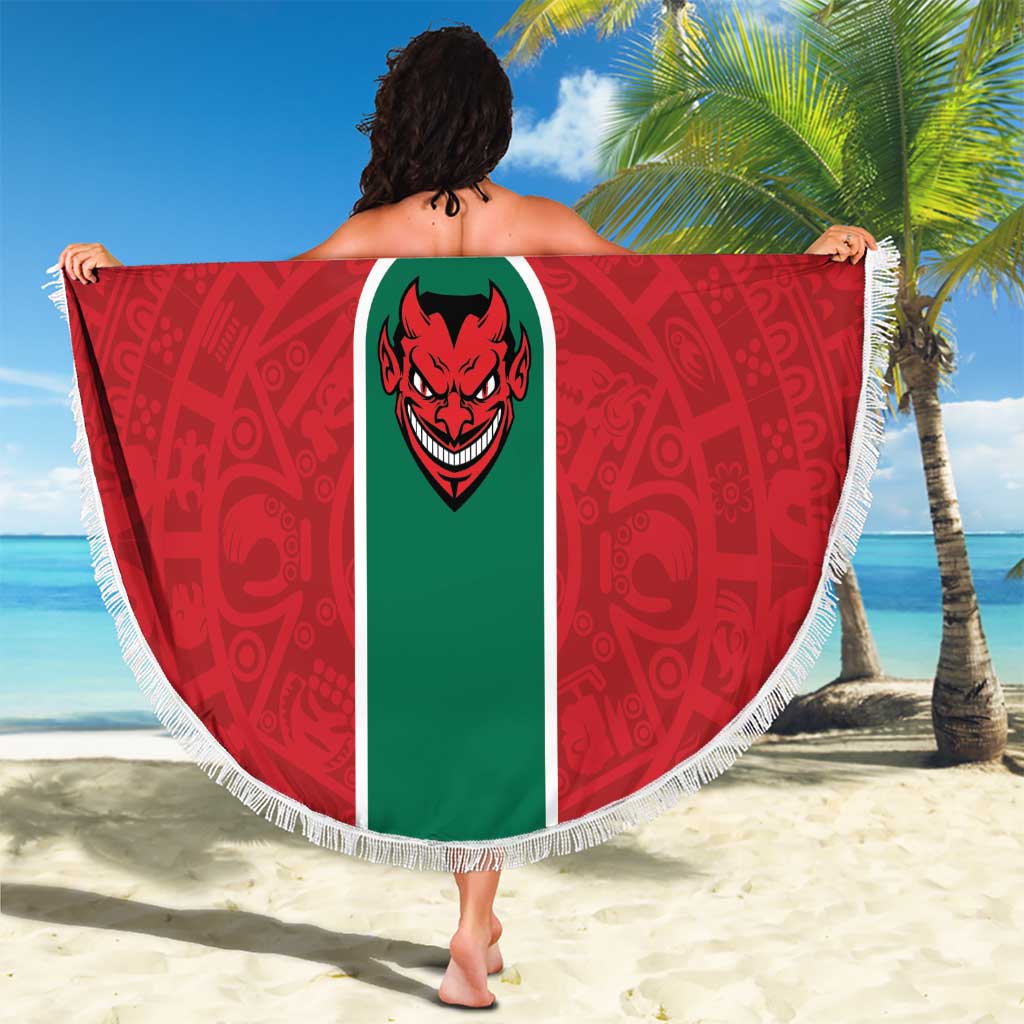 Baseball Mexico Diablos Rojos Beach Blanket Red Devils Aztec Pattern