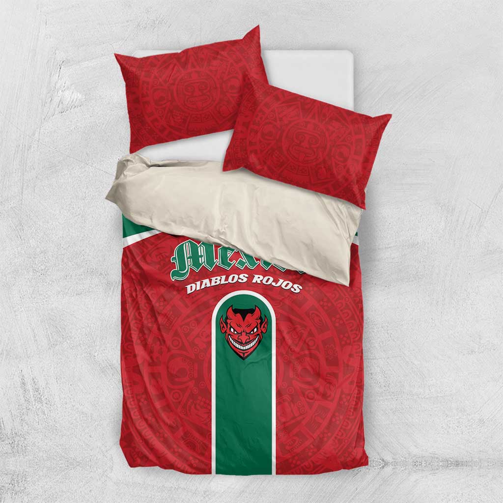 Baseball Mexico Diablos Rojos Bedding Set Red Devils Aztec Pattern