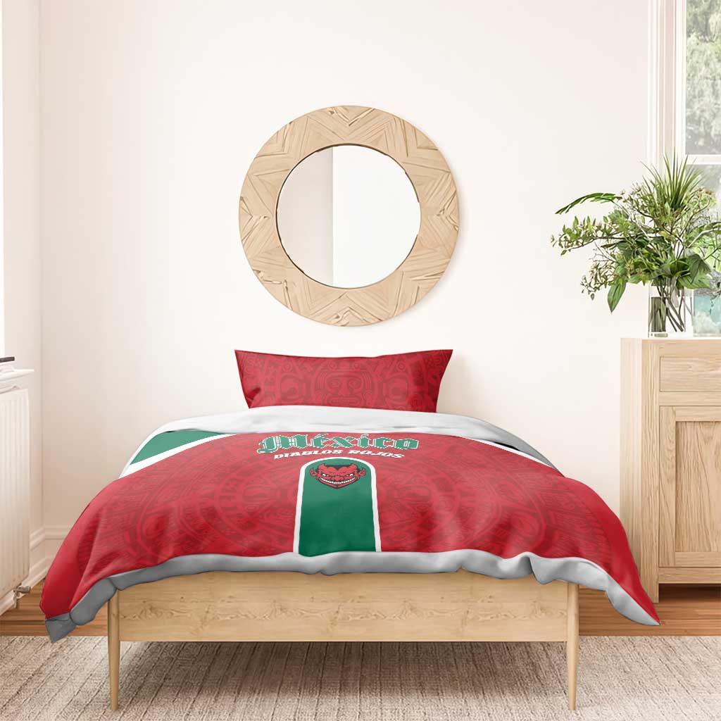 Baseball Mexico Diablos Rojos Bedding Set Red Devils Aztec Pattern
