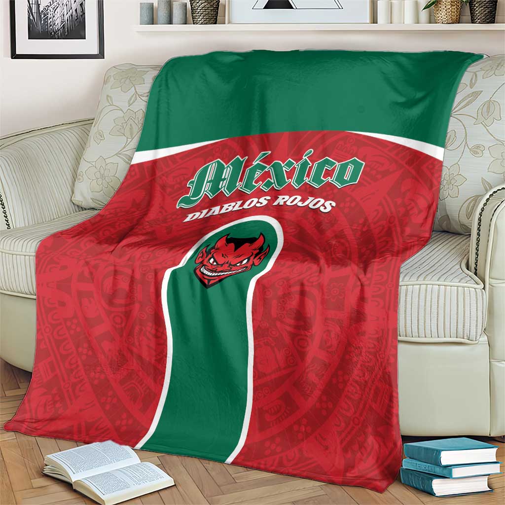 Baseball Mexico Diablos Rojos Blanket Red Devils Aztec Pattern