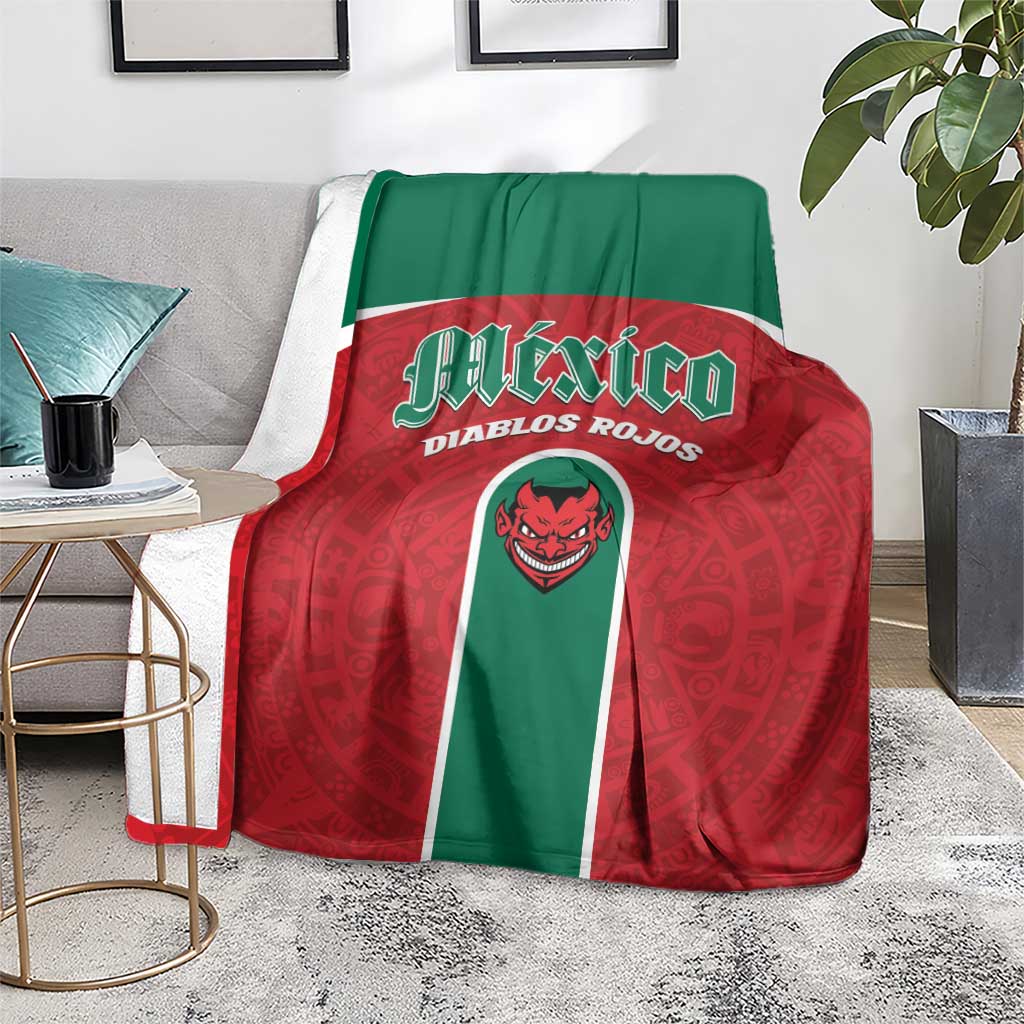 Baseball Mexico Diablos Rojos Blanket Red Devils Aztec Pattern