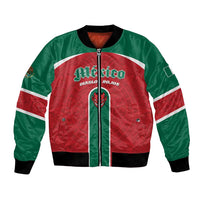 Custom Baseball Mexico Diablos Rojos Bomber Jacket Red Devils Aztec Pattern