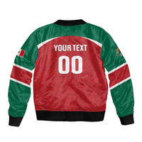 Custom Baseball Mexico Diablos Rojos Bomber Jacket Red Devils Aztec Pattern