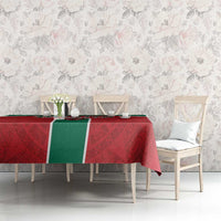 Baseball Mexico Diablos Rojos Tablecloth Red Devils Aztec Pattern