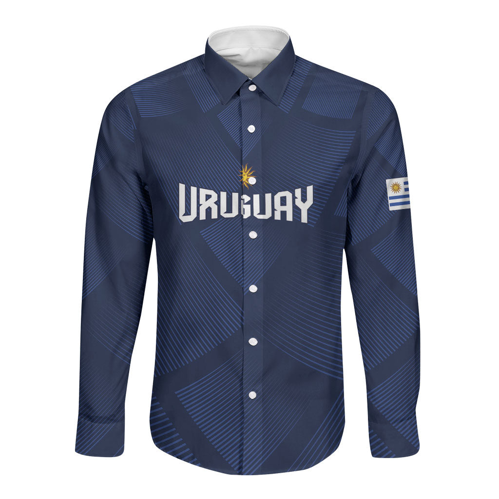 Custom Uruguay 2026 World Football Long Sleeve Button Shirt La Celeste Go Up To The Sky