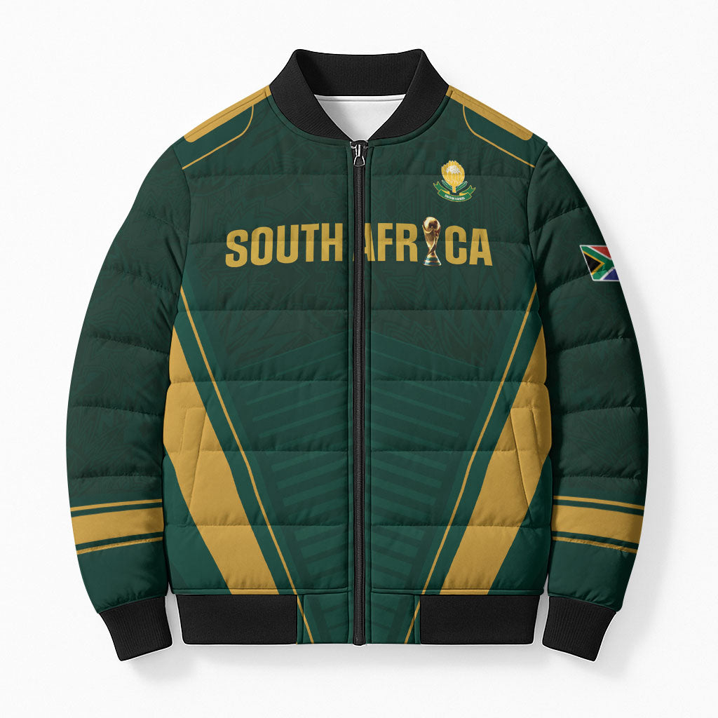 Custom South Africa 2026 World Football Bomber Puffer Jacket Bafana Bafana Woza