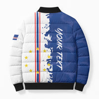 Personalized Cabo Verde 2026 Football Bomber Puffer Jacket Crioulos Make History