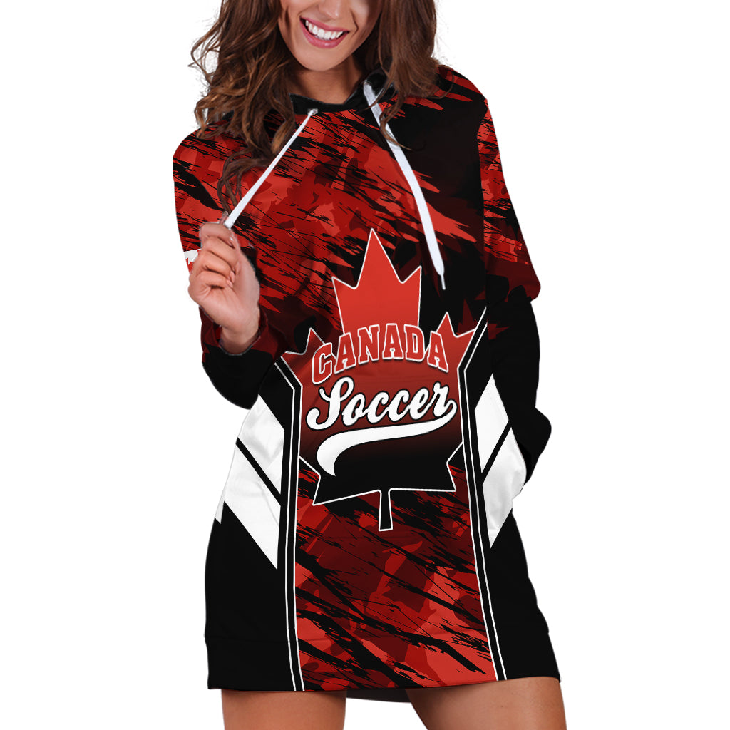 Canada Soccer Hoodie Dress Canadian Maple Sporty Style - Wonder Print Shop