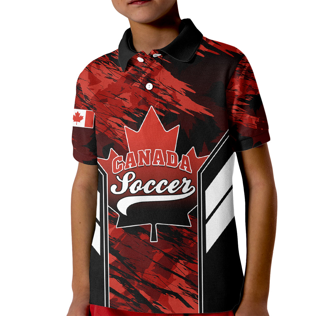 Canada Soccer Kid Polo Shirt Canadian Maple Sporty Style - Wonder Print Shop