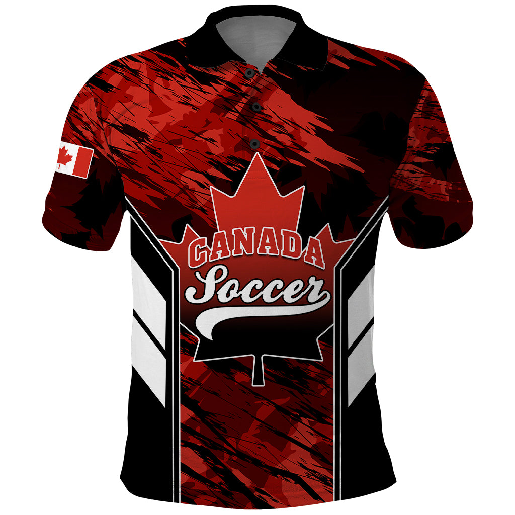 Personalised Canada Soccer Polo Shirt Canadian Maple Sporty Style - Wonder Print Shop