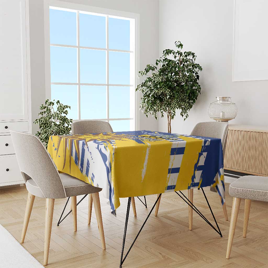 Uruguay 200th Independence Day Tablecloth Sol de Mayo Grunge Stylized - Wonder Print Shop